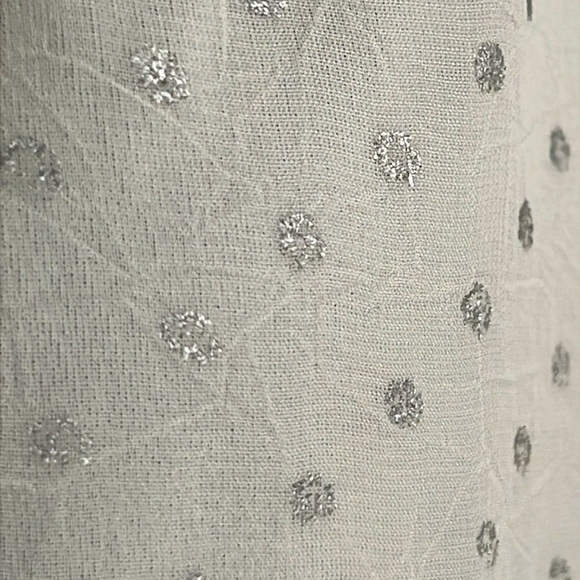 Liz Claiborne | Cream Chiffon Silver Polka Dot Tunic Top with Cami | Size 1X - Picture 4 of 11